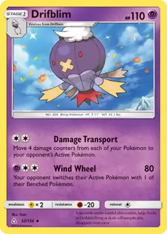 Drifblim 52 - Ultra Prism Pokesingles