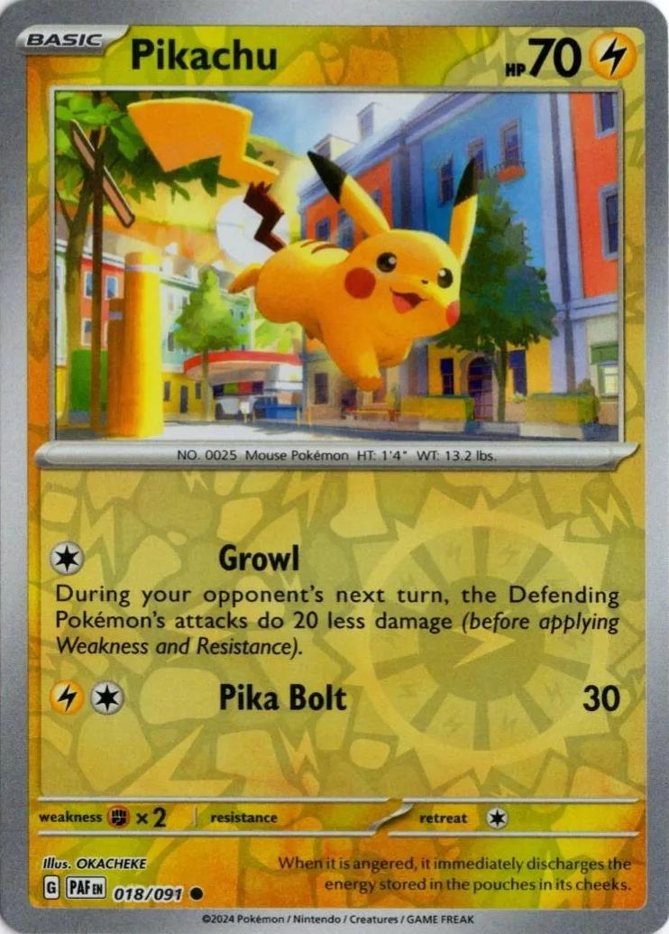 Pikachu 018 (Reverse Holofoil) - SV: Paldean Fates