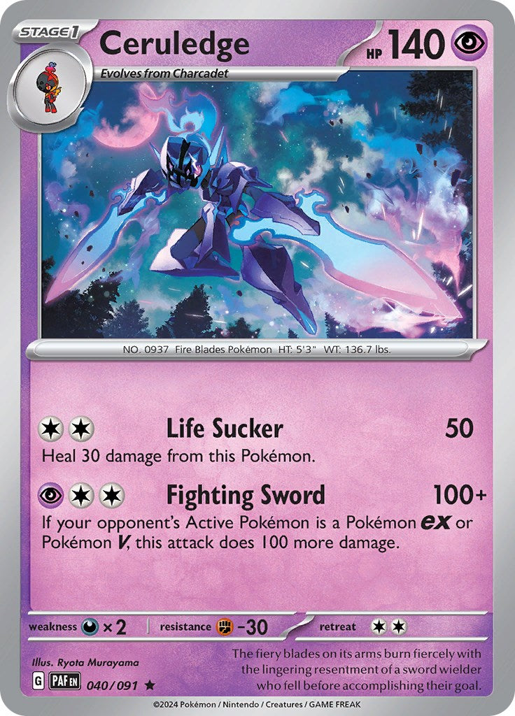 Ceruledge 040 - SV: Paldean Fates - Reverse Holofoil