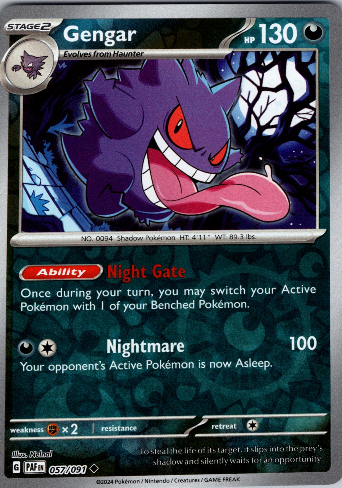 Gengar 057 - SV: Paldean Fates - Reverse Holofoil