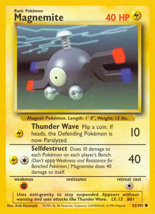 Magnemite 53 - Base Set Unlimited Pokesingles