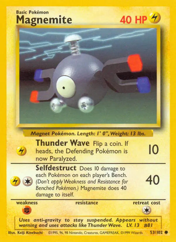 Magnemite 53 - Base Set Unlimited Pokesingles