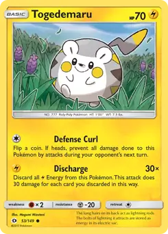 Togedemaru 53 - Sun & Moon Base Pokesingles