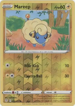 Mareep Reverse Holo 054, Evolving Skies | Sword & Shield, , 5.00 kr, Pokesingles. Kjøp pokemon kort til lave priser hos oss.