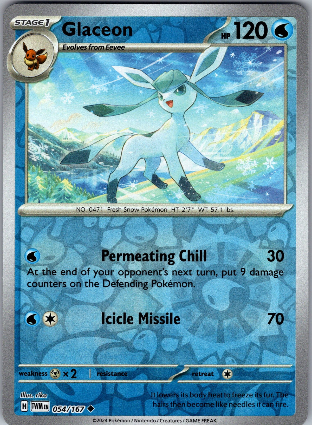 Glaceon 054 (Reverse Holofoil) - SV06: Twilight Masquerade