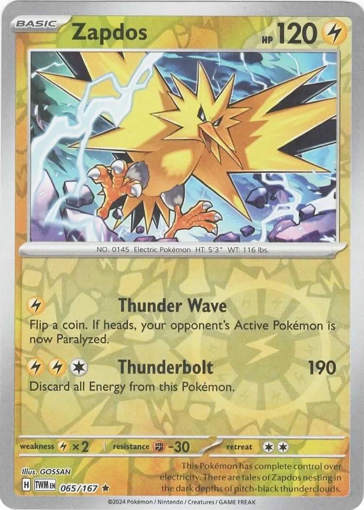 Zapdos 065 (Reverse Holofoil) - SV06: Twilight Masquerade