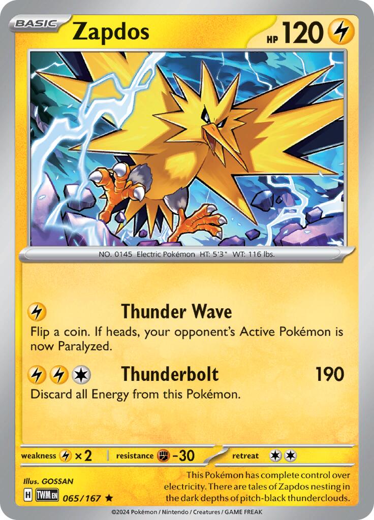 Zapdos 065 (Holofoil) - SV06: Twilight Masquerade