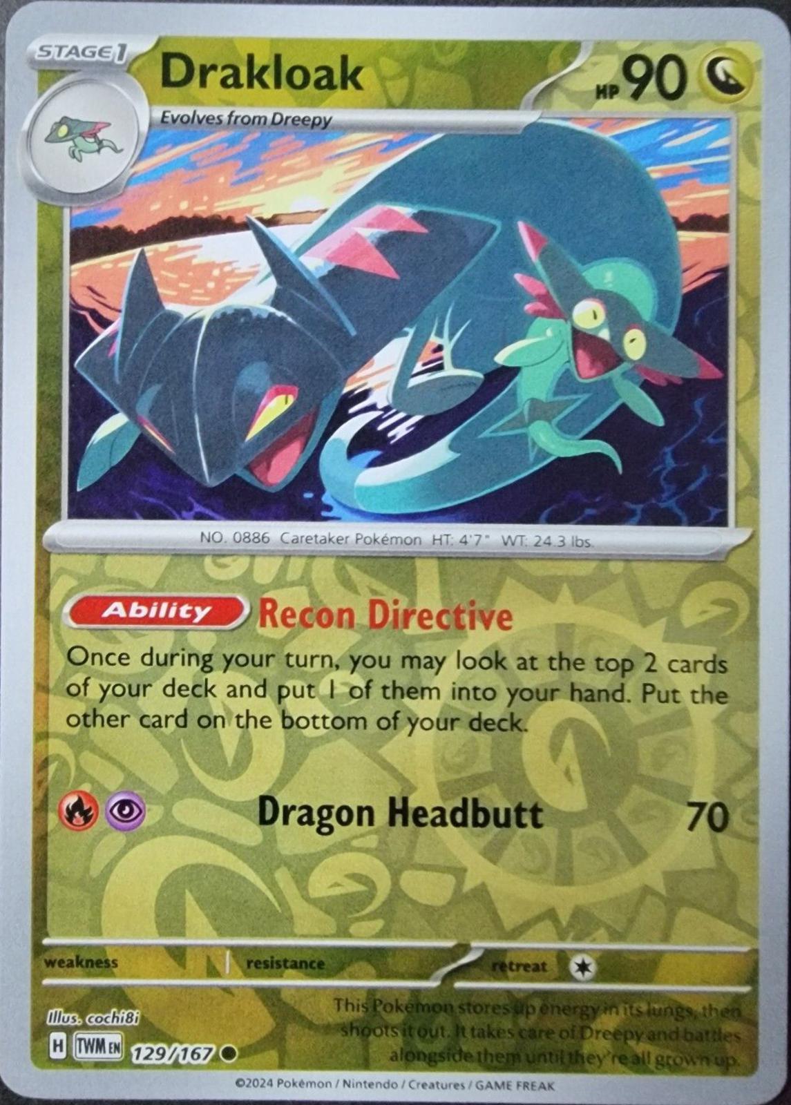 Drakloak 129 (Reverse Holofoil) - SV06: Twilight Masquerade