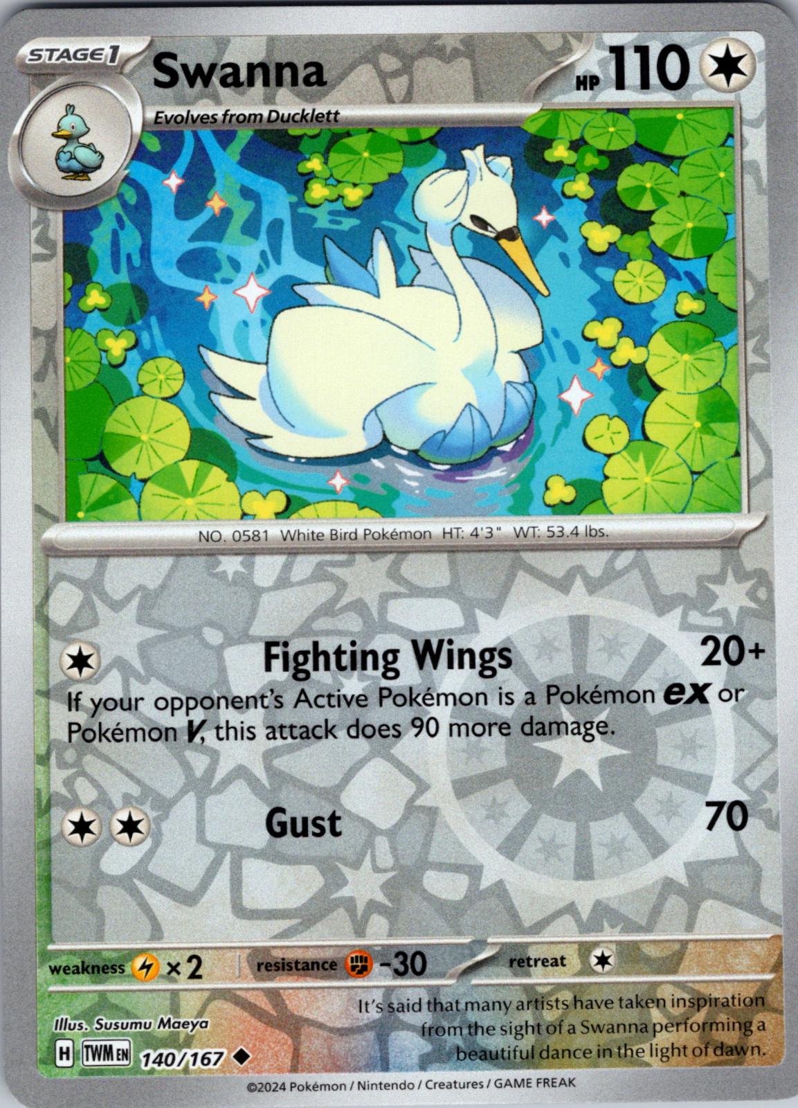 Swanna 140 - SV06: Twilight Masquerade - Reverse Holofoil