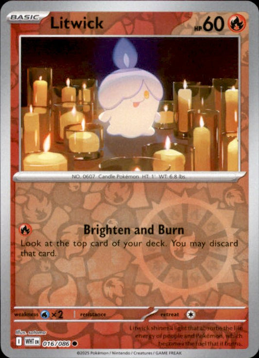 Litwick Reverse Holo 016 - White Flare Pokesingles