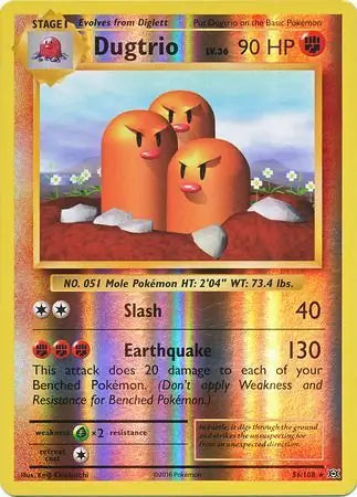 Dugtrio Reverse Holo 56 - Evolutions Pokesingles