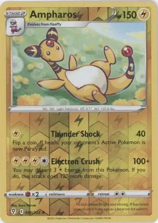 Ampharos Reverse Holo 056, Evolving Skies | Sword & Shield, , 5.00 kr, Pokesingles. Kjøp pokemon kort til lave priser hos oss.