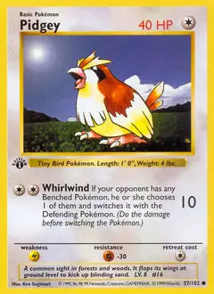 Pidgey 57 - Base Set 1st Edition Pokesingles