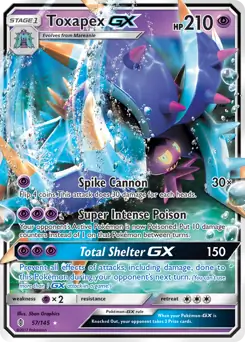 Toxapex GX 57 - Guardians Rising Pokesingles