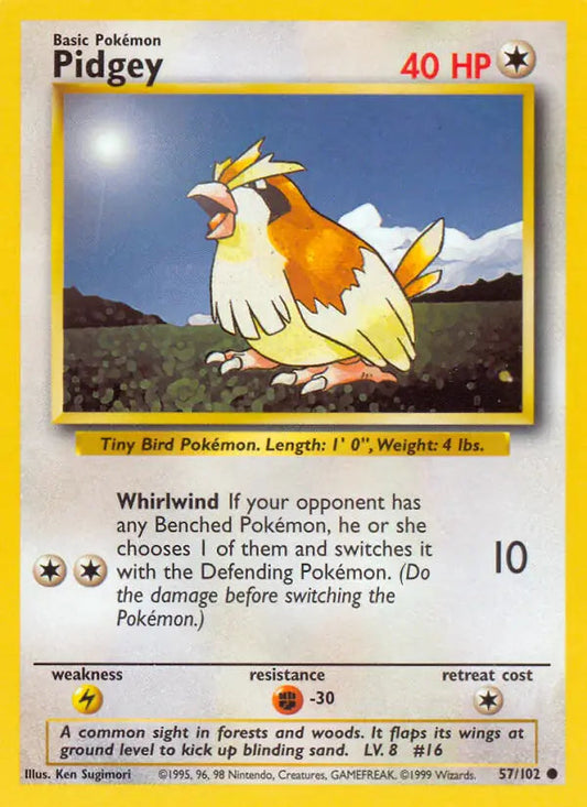 Pidgey 57 - Base Set Unlimited Pokesingles