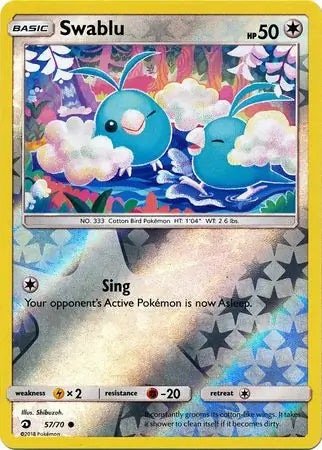 Swablu Reverse Holo 57 - Dragon Majesty Pokesingles