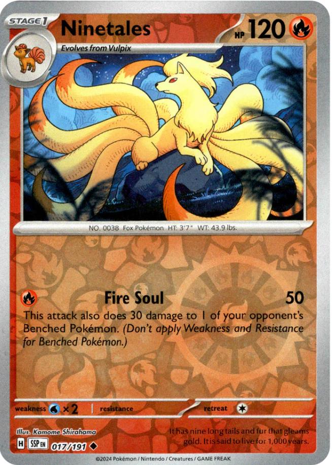 Ninetales 017 (Reverse Holofoil) - SV08: Surging Sparks