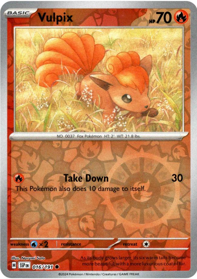 Vulpix 016 - SV08: Surging Sparks - Reverse Holofoil