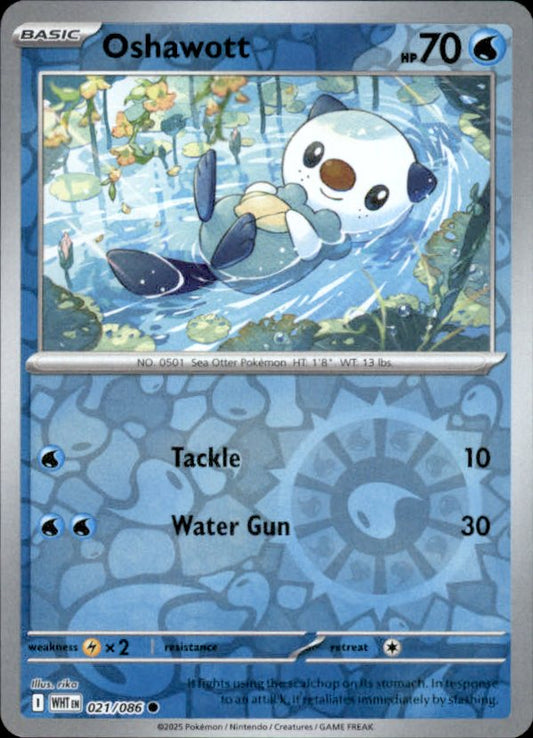 Oshawott Reverse Holo 021 - White Flare Pokesingles