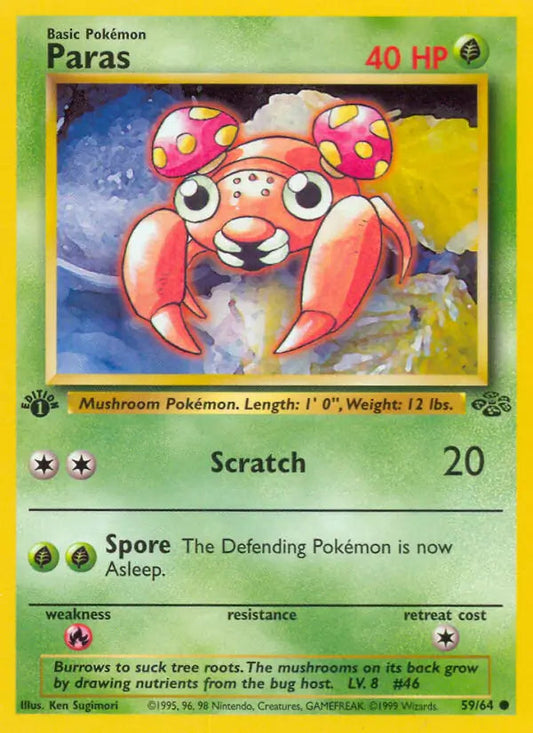 Paras 59 - Jungle 1st Edition Pokesingles