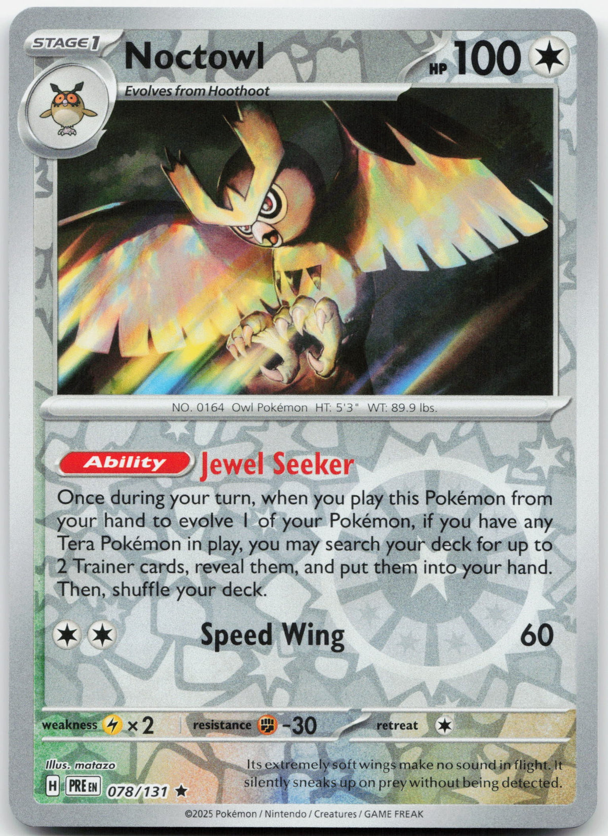 Noctowl 078 - SV: Prismatic Evolutions - Reverse Holofoil