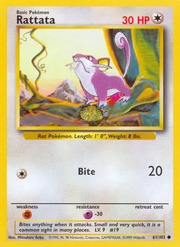Rattata 61 - Base Set Unlimited Pokesingles