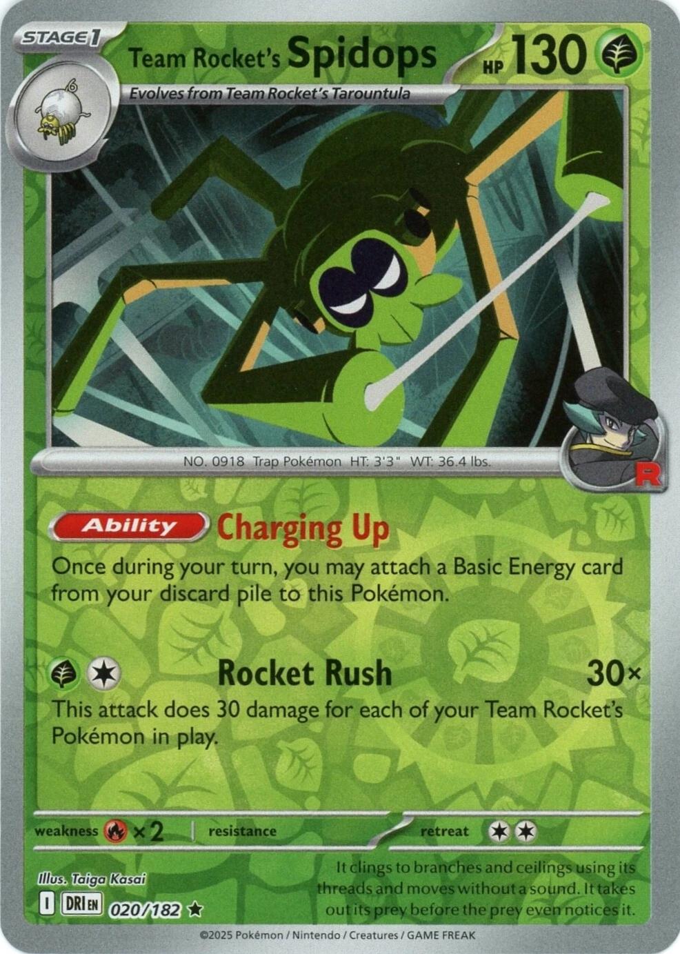 Team Rocket's Spidops 020 - SV10: Destined Rivals - Reverse Holofoil
