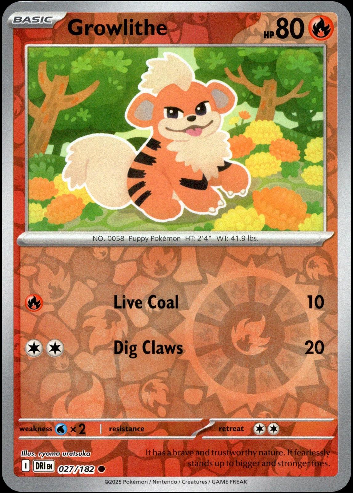 Growlithe 027 - SV10: Destined Rivals - Reverse Holofoil