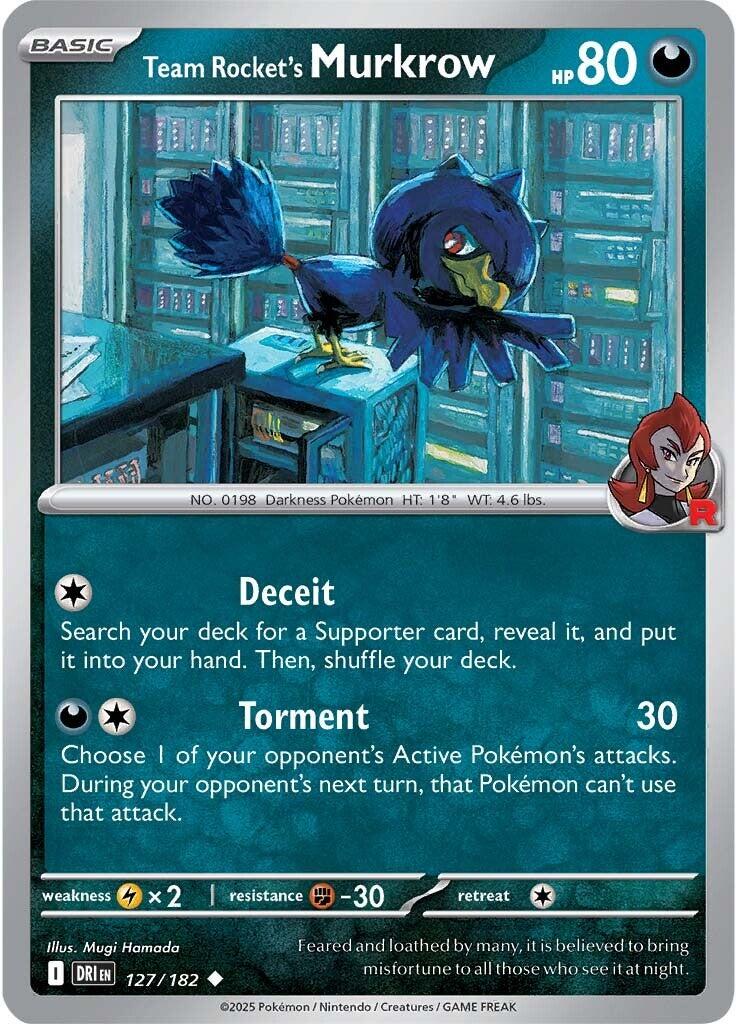 Team Rocket's Murkrow 127 - SV10: Destined Rivals - Reverse Holofoil
