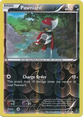 Pawniard Reverse Holo 63 - Steam Siege, Steam Siege | XY, reverse, 5.00 kr, Pokesingles. Kjøp pokemon kort til lave priser hos oss.