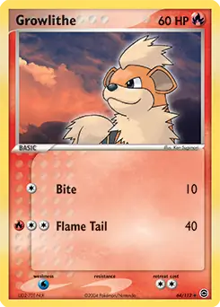 Growlithe 64 - Fire Red Leaf Green Pokesingles