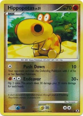 Hippopotas Reverse Holo 64 - Rising Rivals Pokesingles