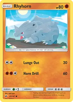 Rhyhorn 65 - Burning Shadows Pokesingles