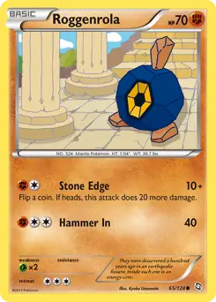 Roggenrola 65 - Dragons Exalted Pokesingles