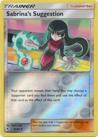 Sabrina's Suggestion Reverse Holo 65, Hidden Fates | Sun & Moon, nonholo, 3.00 kr, Pokesingles. Kjøp pokemon kort til lave priser hos oss.