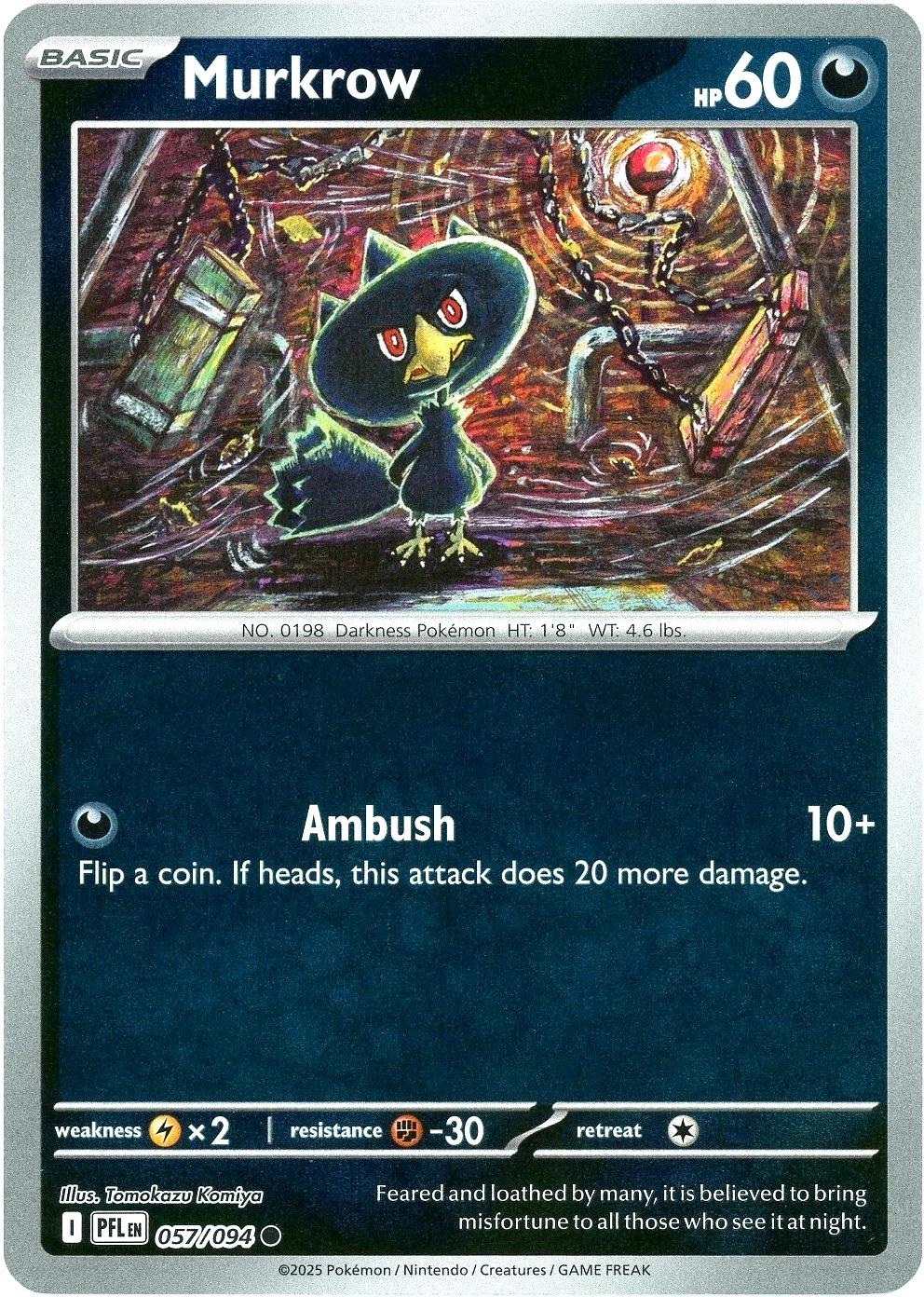 Murkrow 057 - ME02: Phantasmal Flames - Reverse Holofoil