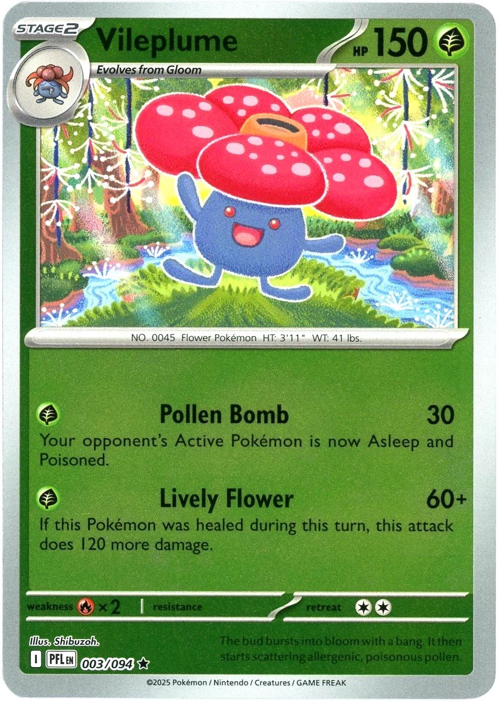 Vileplume 003 - ME02: Phantasmal Flames - Reverse Holofoil