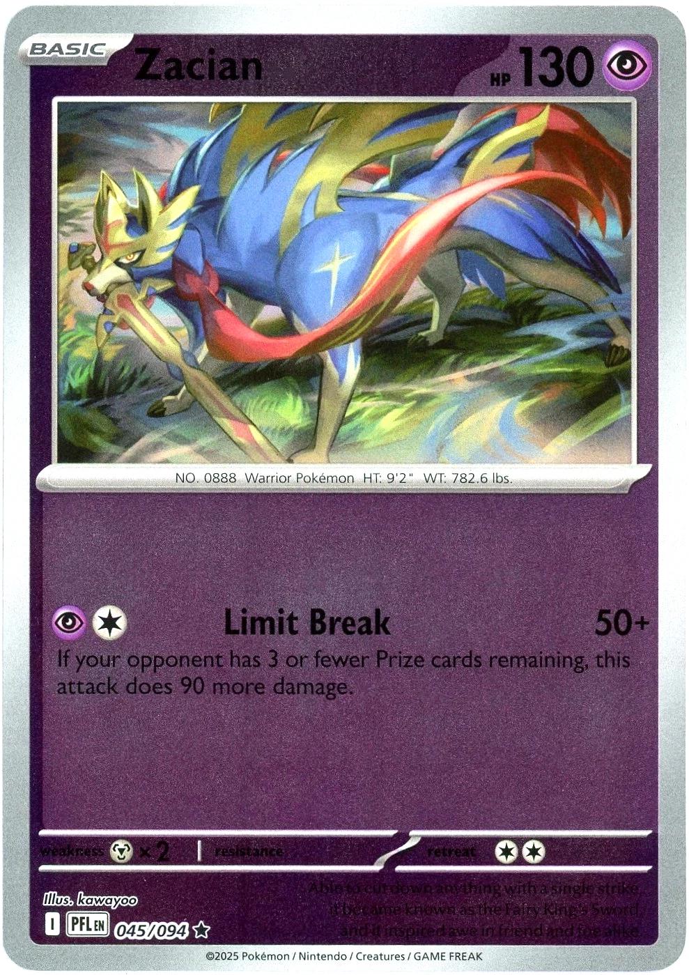 Zacian 045 - ME02: Phantasmal Flames - Reverse Holofoil