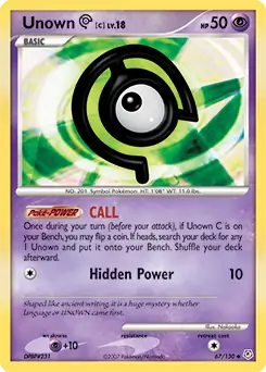 Unown C 67 - Diamond & Pearl Pokesingles
