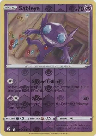 Sableye Reverse Holo 067, Evolving Skies | Sword & Shield, , 5.00 kr, Pokesingles. Kjøp pokemon kort til lave priser hos oss.