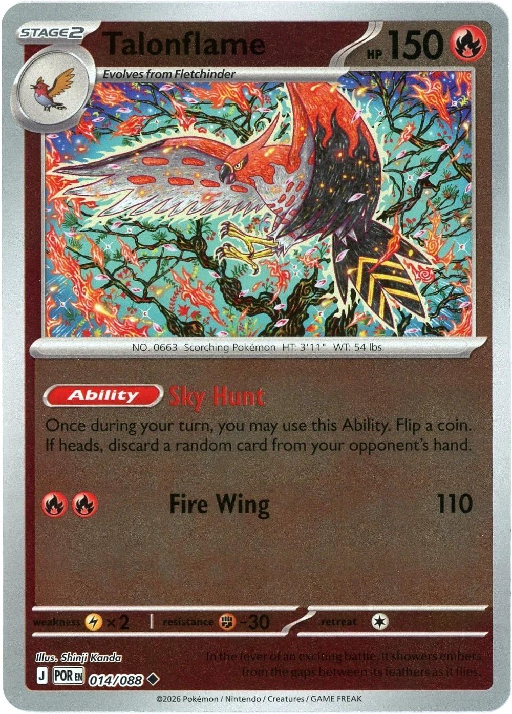 Talonflame 014 - ME03: Perfect Order - Reverse Holofoil