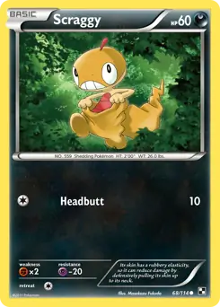 Scraggy 68 - Black and White Base Pokesingles
