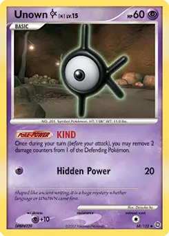 Unown K 68 - Secret Wonders Pokesingles
