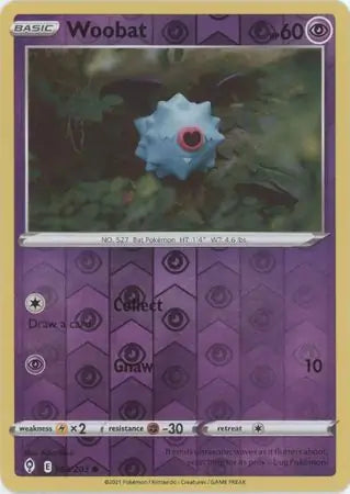 Woobat Reverse Holo 068, Evolving Skies | Sword & Shield, , 5.00 kr, Pokesingles. Kjøp pokemon kort til lave priser hos oss.