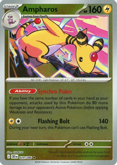 Ampharos 029 - ME04: Chaos Rising - Reverse Holofoil
