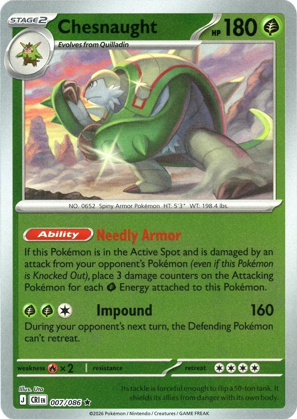 Chesnaught 007 - ME04: Chaos Rising - Reverse Holofoil