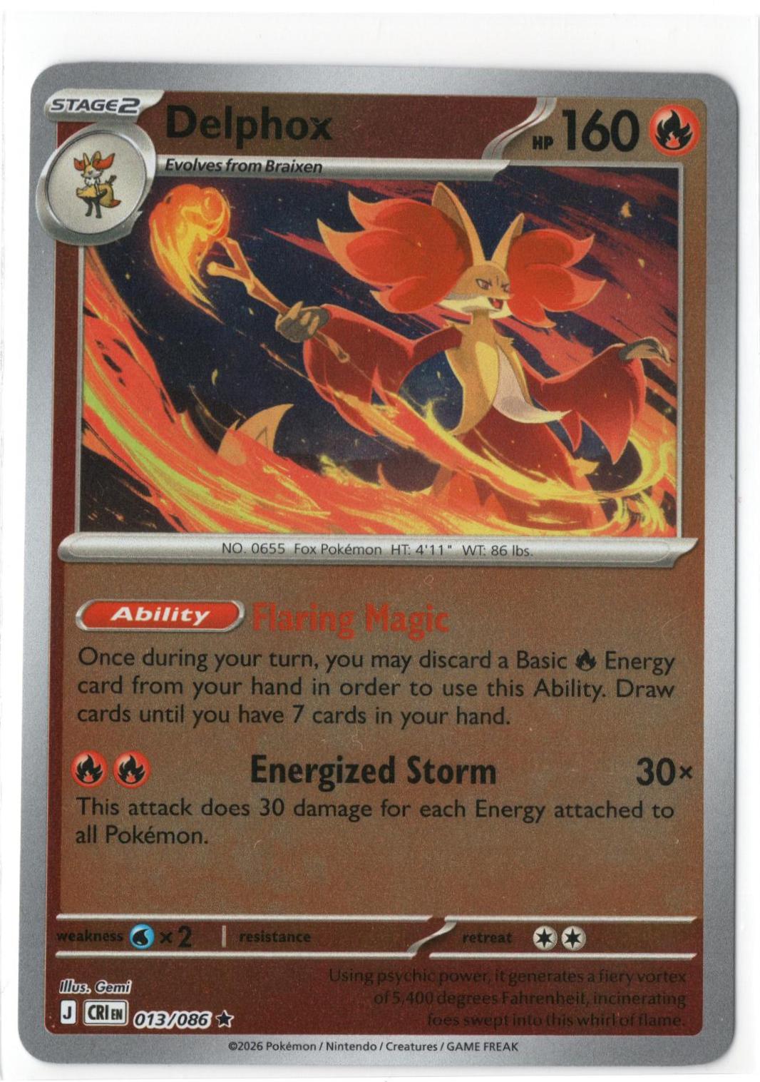 Delphox 013 - ME04: Chaos Rising - Reverse Holofoil
