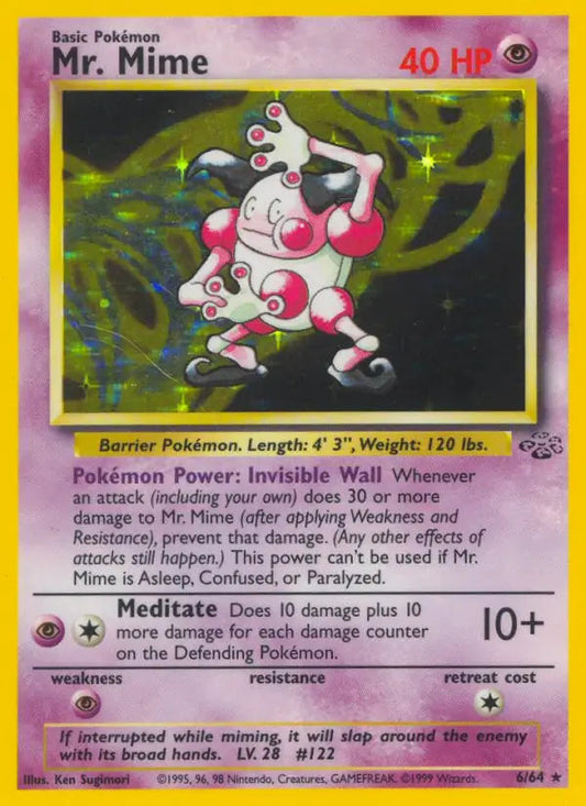 Mr. Mime Holo 6 - Jungle Pokesingles
