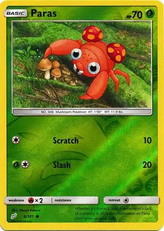 Paras Reverse Holo 6 - Team Up Pokesingles
