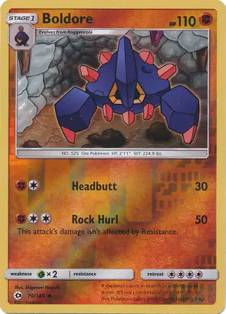 Boldore Reverse Holo 70 - Sun & Moon Base Pokesingles
